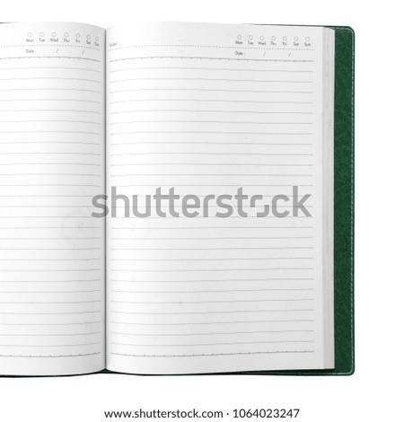 open notebook isolated on white background