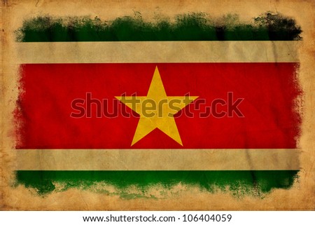 Suriname grunge flag