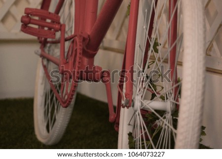 pink bike in photo studio