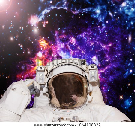 Closeup of astronaut. The elements of this image furnished by NASA.

