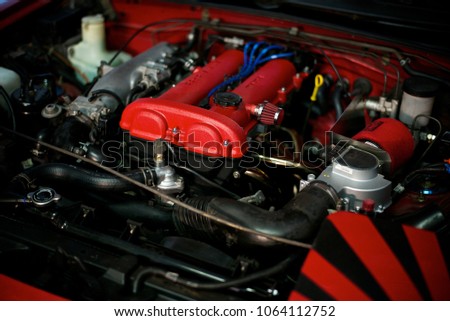 Mazda Miata MX-5 engine  Royalty-Free Stock Photo #1064112752