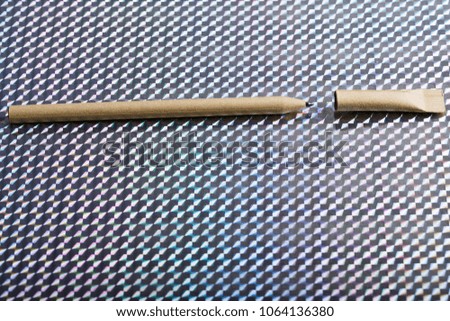 Top view of blank  ballpoint pen isolated background