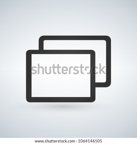 Tabs or Web Page Icon for web or apps. Vector illustration isolated on modern background.