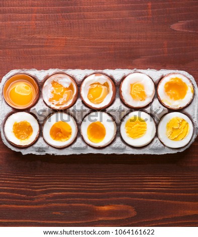 eggs in varying degrees of availability depending on the time of boiling eggs