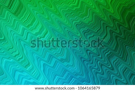 Light Blue, Green vector pattern with bent lines. Shining illustration, which consist of blurred lines, circles. A completely new marble design for your business.