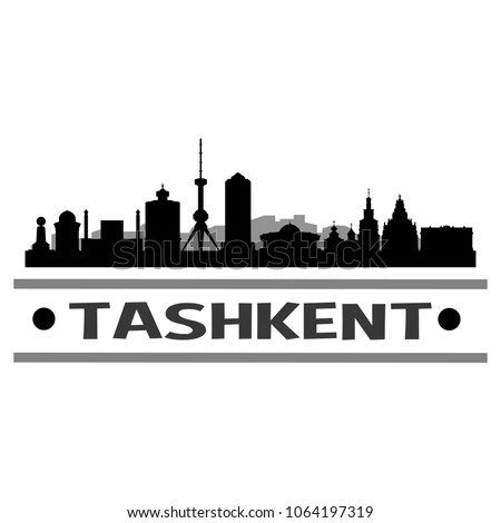 Tashkent Uzbekistan Skyline Silhouette Stamp City Design Vector Art Template
