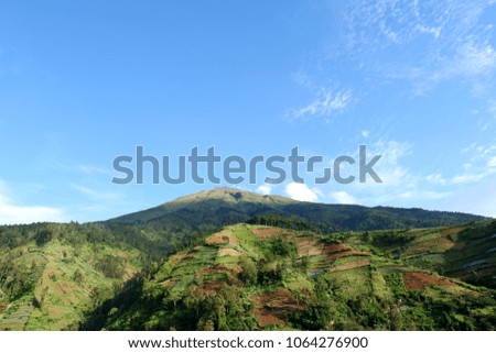 natural scenery in the mountains with blue sky background