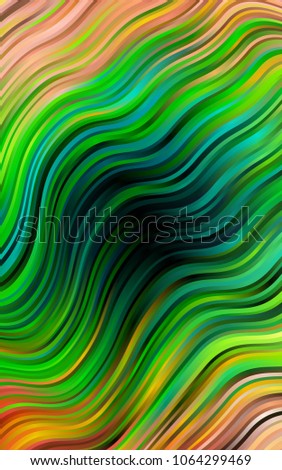 Dark Multicolor, Rainbow background with bent lines. An elegant bright illustration with gradient. The elegant pattern for brand book.