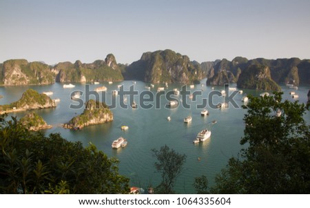 View from peak OF Ti Top island in Ha Long Bay. Royalty-Free Stock Photo #1064335604