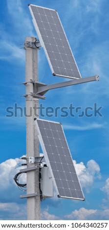 new solar panel on the sky background