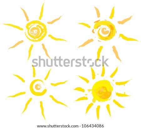 set of abstract summer suns