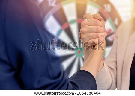 Shake hand battle business to success for reach goal