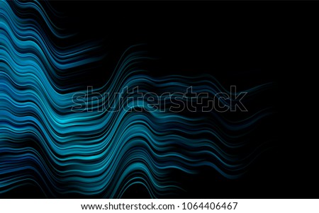 Dark BLUE vector background with bent ribbons. Creative illustration in halftone marble style with gradient. Textured wave pattern for backgrounds.