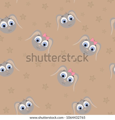 Seamless vector pattern with bunny illustration. Scrapbook paper, wrapping paper.