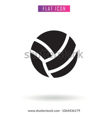Volleyball Black Ball Vector Icon in flat style, on white background, isolated, illustration for applications and web templates.