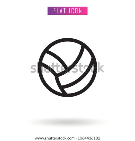 Volleyball Outline Ball Vector Flat Icon