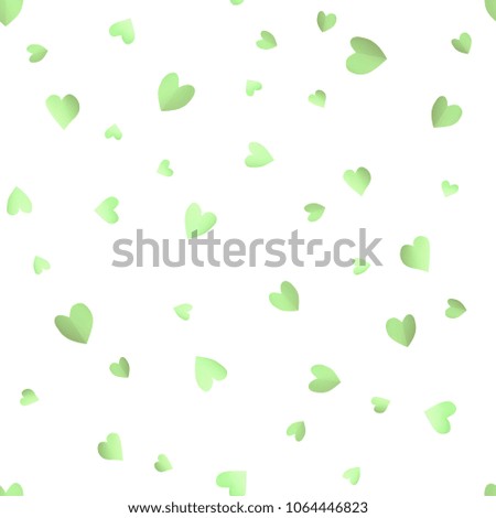 Seamless pattern background with green hearts. Paper Wallpaper vector illustration. Template for Valentines Day.