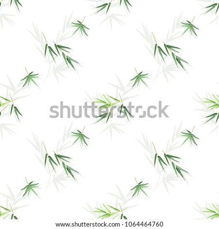 Seamless pattern with bamboo leaves, vector background with seamless floral texture for print design.