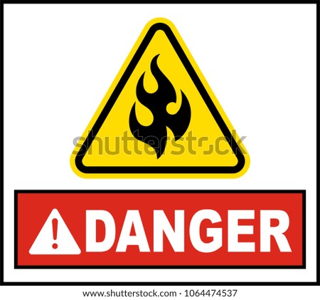 Flammable Warning Sign Vector Art Illustration