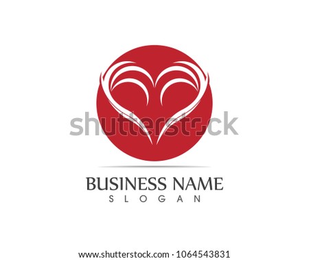 Love heart circle logo design illustration
