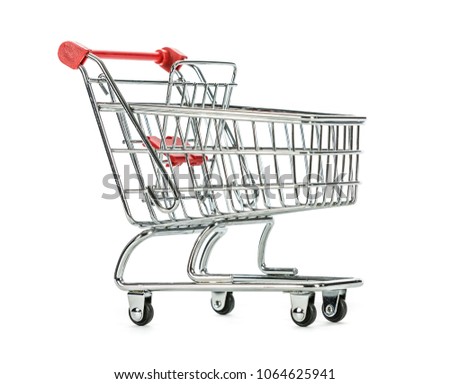 Shopping Cart Trolly (angle) Isolated on White Background Royalty-Free Stock Photo #1064625941