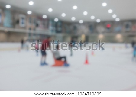 Picture of Ice Rink stadium blur background.