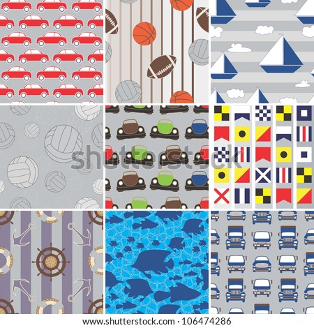 Set of Boys Fabric Swatches