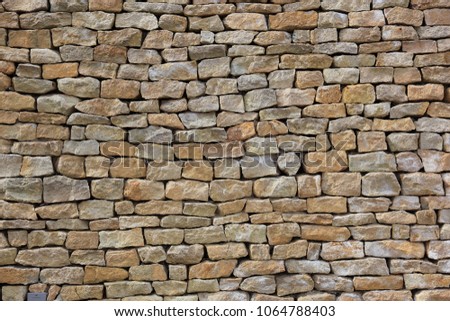 Natural stone wall made of sandstones