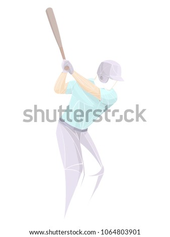 Baseball, bat, player, athlete. stylized pastel background