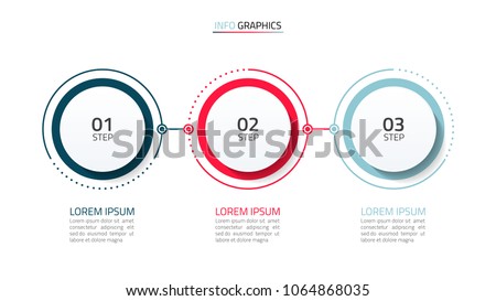 Timeline infographic design element and number options. Business concept with 3 steps. Can be used for workflow layout, diagram, annual report, web design. Vector business template for presentation. Royalty-Free Stock Photo #1064868035