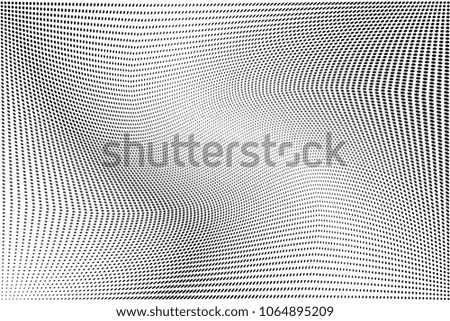 Gradient light halftone dots pattern texture background. Modern dotted vector illustration. Abstract wavy lines. Points backdrop. Black and white spotted pattern. Template for web design