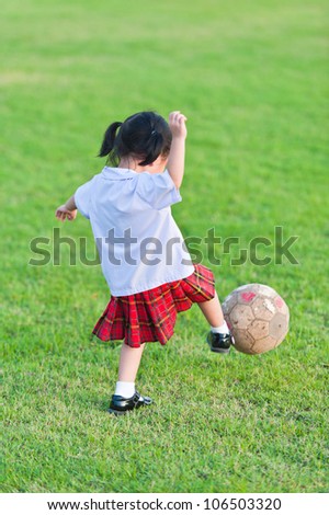 Little girl soccer player