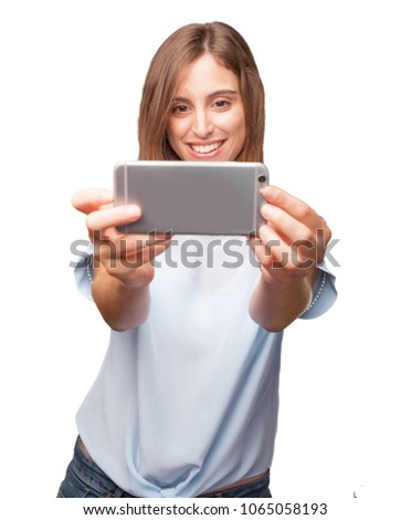 young pretty woman with a smartphone