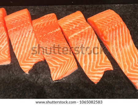 
Salmon fillet Cut on black background