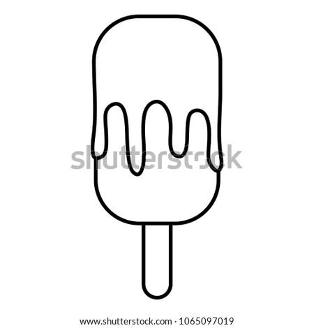 line sweet ice lolly with cream dessert