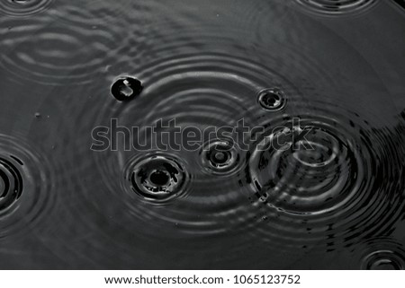 Rain drops on the black floor, abstract background