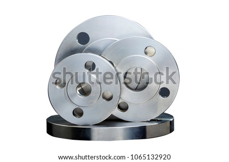 Combination of metal flanges, numbers are specifications of the flange Royalty-Free Stock Photo #1065132920