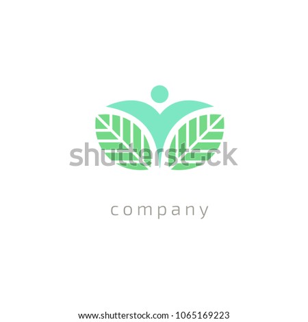 Abstract nature logo icon vector design. healthy food, ecology, spa, business, diet vector logo. Editable Design. Happy people with leafl logo. Fitness, sport web icon.
