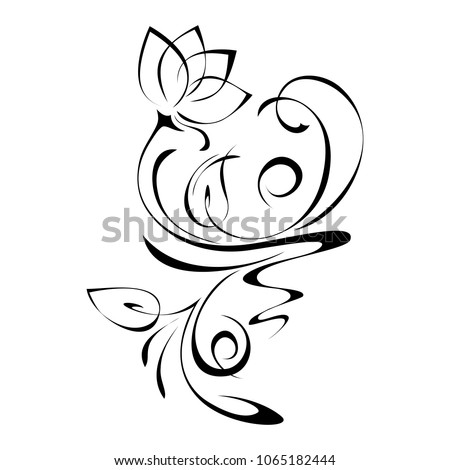 floral pattern with flower and leafs on white background