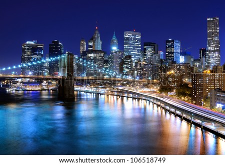 Skyline of downtown New York, New York, USA Royalty-Free Stock Photo #106518749