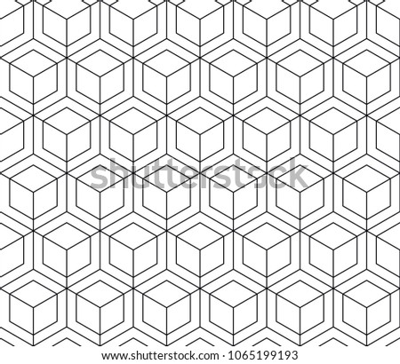 Vector seamless geometric pattern. Classic Chinese ancient ornament adapted to modern trends. Fully editable linear background with clipping mask, you can change thickness of lines, color, composition