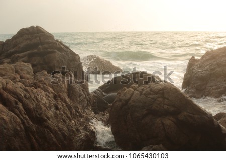 Sunrise over the sea on  morning  in  samui     South Island of  Thailand ,landscape.