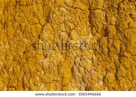top view cracked  red soil ground Earth for texture background,desert cracks,Dry Orange surface Arid,drought land,Picture of natural disaster. drought land Caused by global warming and deforestation.