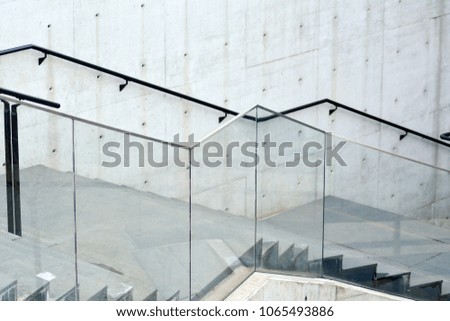 Stone and concrete staircase. modern architecture detail