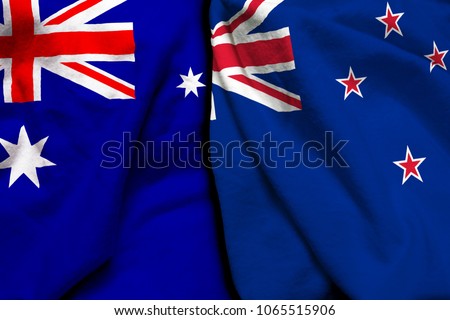 Australia and New Zealand flag together