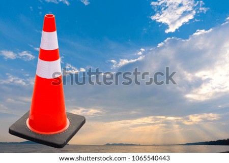 Traffic cone background  blurred