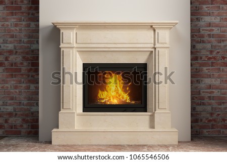 Light fireplace in home