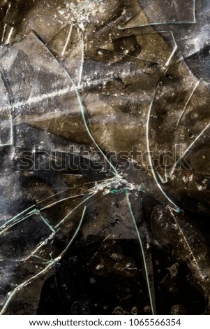 Very Distressed Gothic Grunge Shattered Glass Close Up Abstract