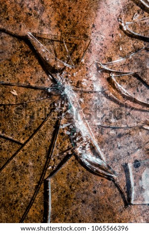 Very Distressed Gothic Grunge Shattered Glass Close Up Abstract
