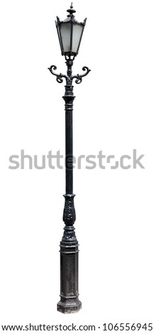 lamp post . street  lampost. streetlight collection. isolated on white background. Royalty-Free Stock Photo #106556945